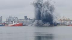 Ukraine strikes 'illegal' cargo ships in Sea of Azov as Putin prepares for key speech